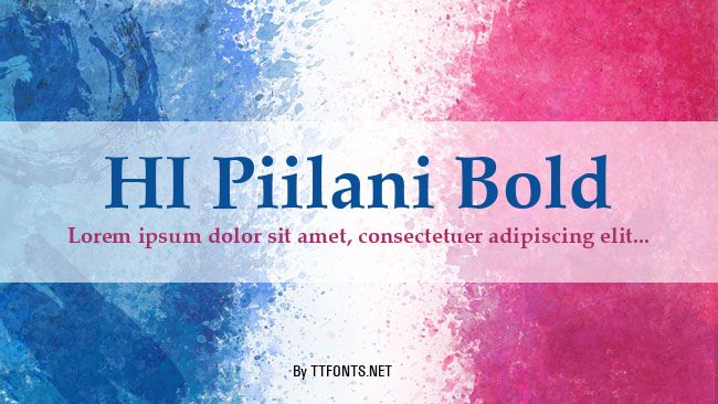 HI Piilani Bold example